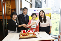 (From left) Ms Lydia Lin, Division Head of Science and Technology, Beijing-Hong Kong Academic Exchange Centre; Prof. Fanny Cheung, Pro-Vice-Chancellor of CUHK and Chairperson of the Academic Advisory Committee of the Symposium; Mr. WANG Wenze, Deputy Director of Hong Kong, Macau and Taiwan Office of the Natural Science Foundation of China; and Ms. Wing WONG, Director of Academic Links (China) of CUHK celebrate the 10th Anniversary of the symposium collaboration
